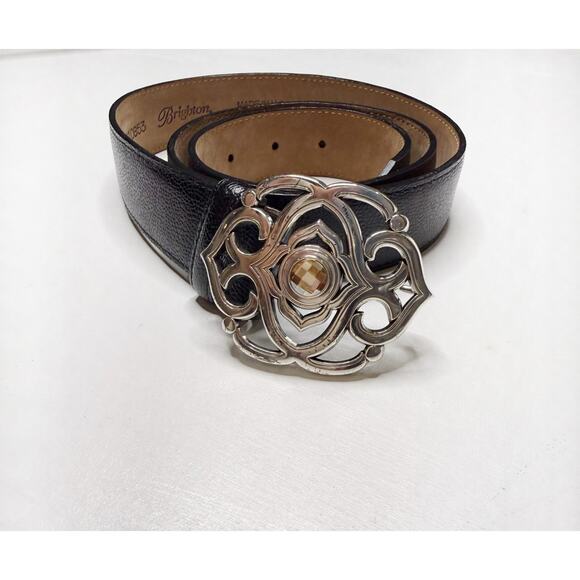 BRIGHTON Ornate Black Belt - Picture 1 of 3